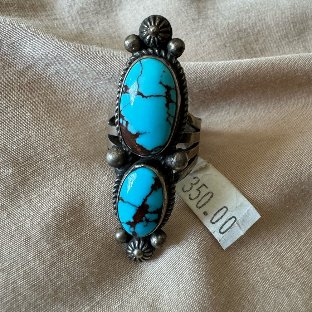 Turquoise ring double stone - Picture 2 of 4